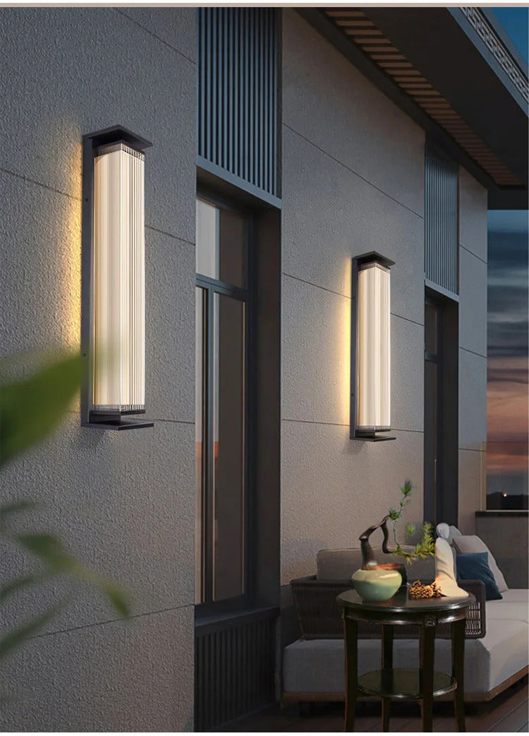 Modern outdoor wall light Waterproof IP65 Solar energy LED wall lamp Entrance sconce