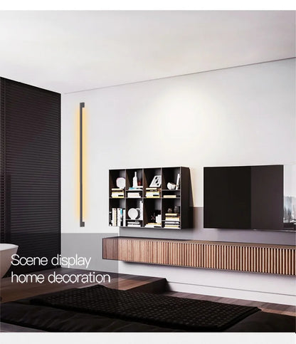 Modern Black Long Strip Wall Lamp Outdoor waterproof Corridor staircase wall light