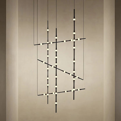 Novelty LED Aluminium long strip lamp Staircase Chandelier