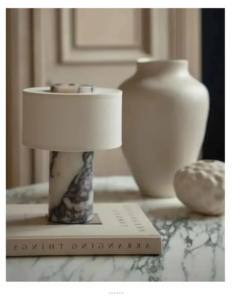 Luxury marble desk lamp with touch switch, USB charging, LED desk lamp, bedroom study, hotel bar, bedside background, coffee sho