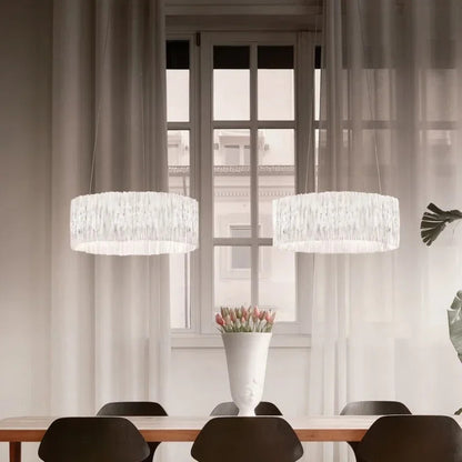 Accordéon Suspension pendant light LED pleated acrylic chandelier