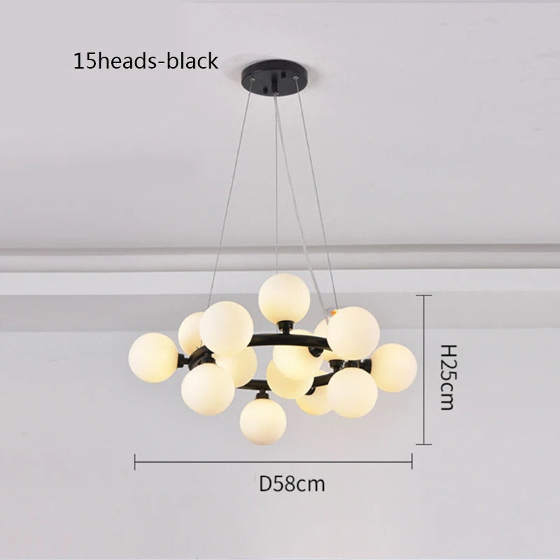 Nordic Round chandelier Glass Ball Chandeliers Living room ring scandinavian lamp fixtures
