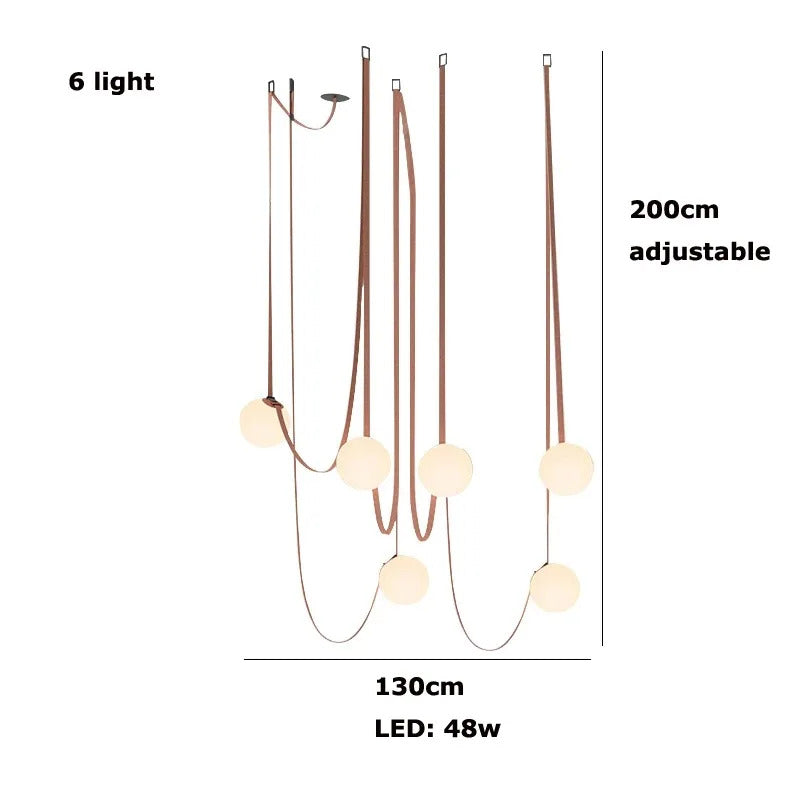 PLUSMINUS LED Belt Pendant lamp Trendy glass ball light