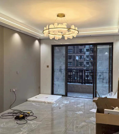 Modern Luxury crystals Ring Chandelier Italian designer glass golden pendant light