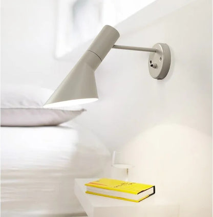 Nordic Minimalist Bedside Wall Lamp Black white Iron Sconce Industrial Retro wall light