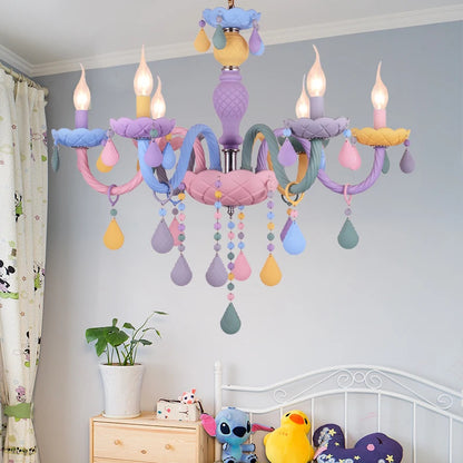 European Children rainbow chandelier Bedroom Princess room kawaii light