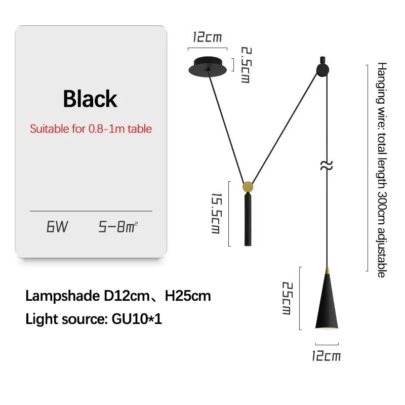 Modern minimalist Linear pendant light Nordic Industrial hanging light