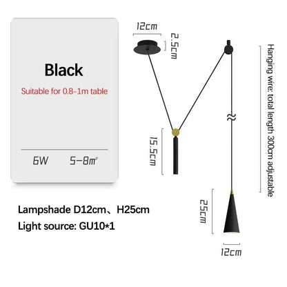 Modern minimalist Linear pendant light Nordic Industrial hanging light