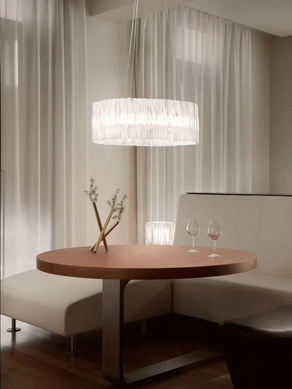 Accordéon Suspension pendant light LED pleated acrylic chandelier