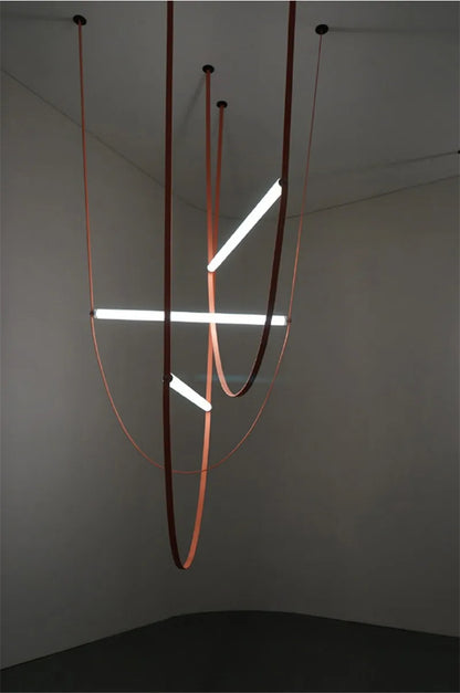 Duplex Leather Chandelier Restaurant staircase chandelier