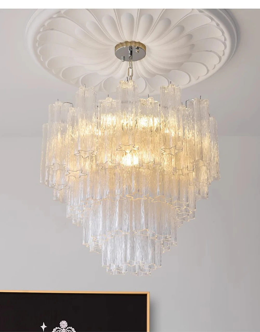 Pink Clear Glass Tube French Design Led Chandelier Lighting Hanging Lamp Lustre Suspension Luminaire Lamp For Dinning Room Decor