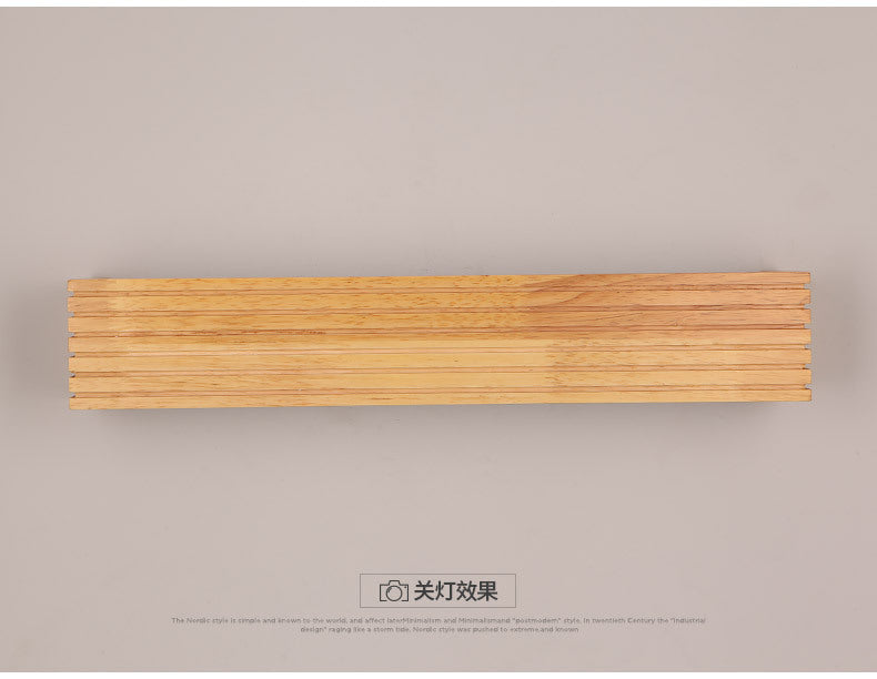 Modern Bathroom Mirror Wall Lamps Nordic Solid Wooden Linear LED Sconce light