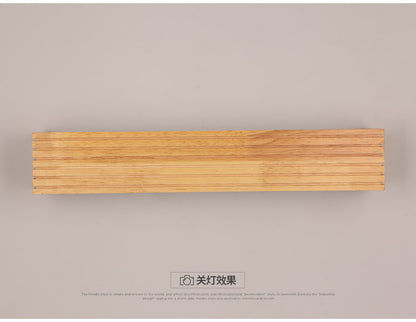 Modern Bathroom Mirror Wall Lamps Nordic Solid Wooden Linear LED Sconce light