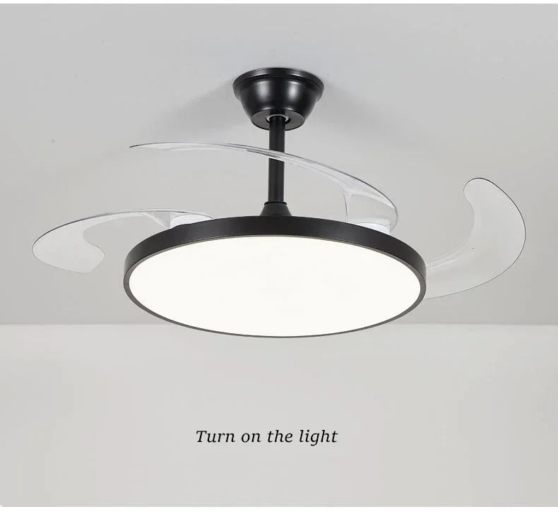 Ceiling Fan With Light Modern Remote Smart Invisible Ceiling Fan Bedroom Lamp