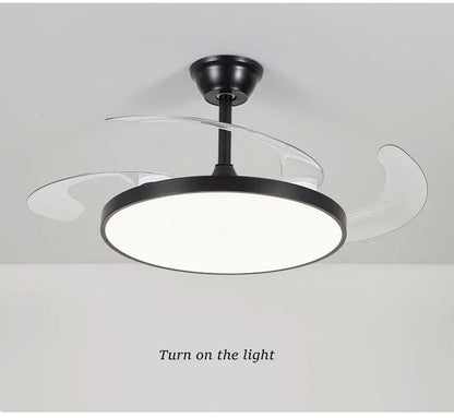 Ceiling Fan With Light Modern Remote Smart Invisible Ceiling Fan Bedroom Lamp