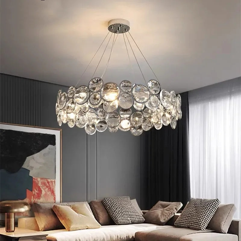 Chrome Round Crystal Chandelier