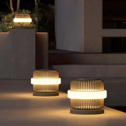 Outdoor wall column head lamps Waterproof solar floor lights  Pillar Wall lighting LED