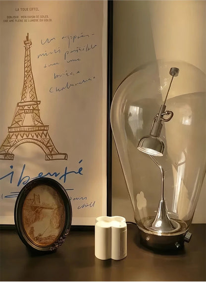 Italian Vintage Dimmable Table Lamp Rotary Glass Desk Light