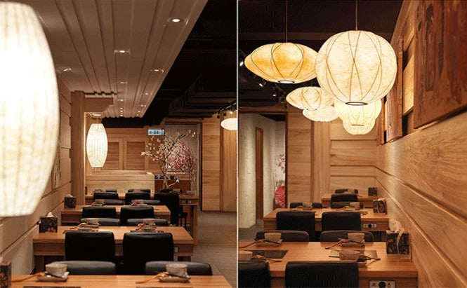 Japanese pendant light white design minimalist lamp Silk Cloth Light