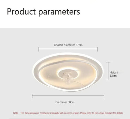 Modern LED Ceiling Fan Light Remote Dimming 6 Levels Silent Living Room lighting