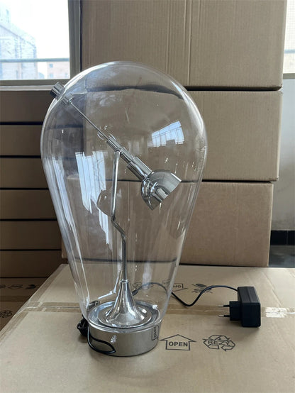 Italian Vintage Dimmable Table Lamp Rotary Glass Desk Light