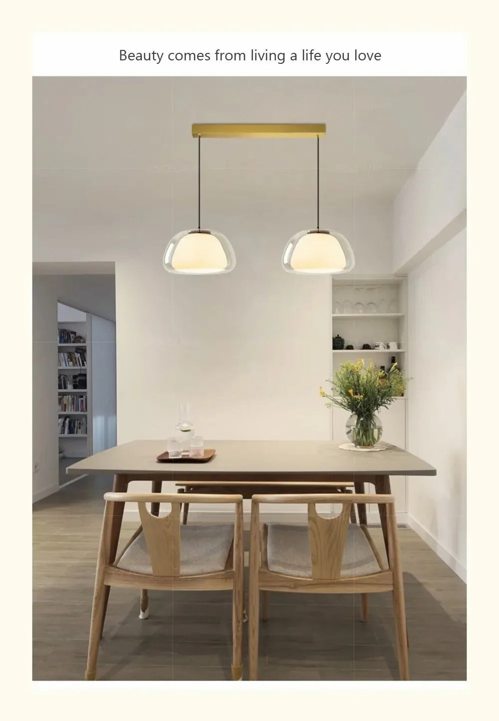 Nordic Glass Jellies Design Hanging Lamp Indoor Dining Living Room Pendant Light