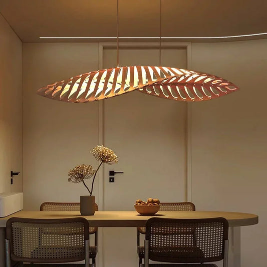 Japanese Wabi Sabi Leaf Chandeliers Art designer Fish Bone Retro Minimalist Pendant Light