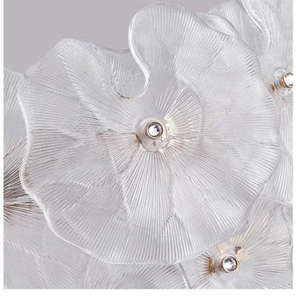 Modern Luxury Lotus Leaf Glass Chandelier Luxury Crystal Pendant Light