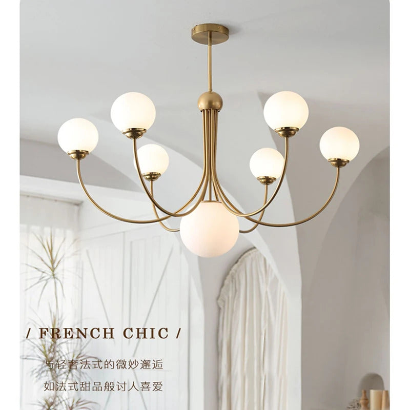Nordic glass Pendant lamp French Gold chandelier