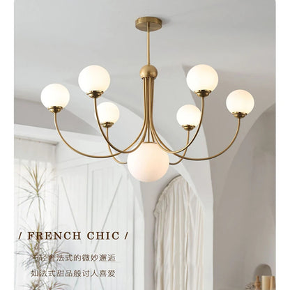 Nordic glass Pendant lamp French Gold chandelier