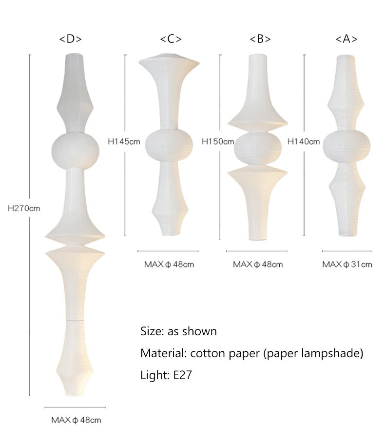 Nordic Wabi Sabi Wind Rice Paper Led Pendant Lights Living Room Bedroom Corner Chandelier