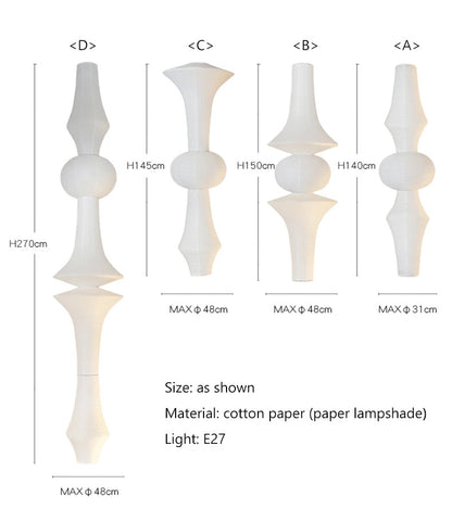 Nordic Wabi Sabi Wind Rice Paper Led Pendant Lights Living Room Bedroom Corner Chandelier