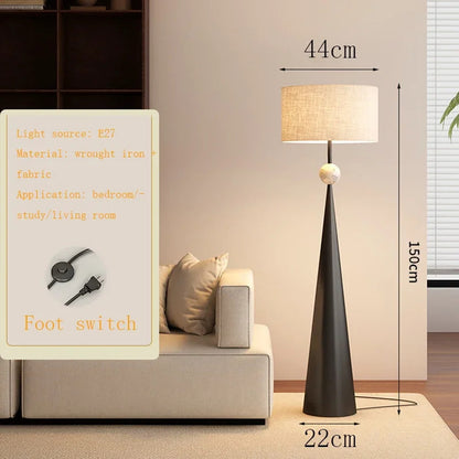 Wabi-sabi Floor Lamp Cloth Cover Art Decorative Bedroom Bedside Floor Light