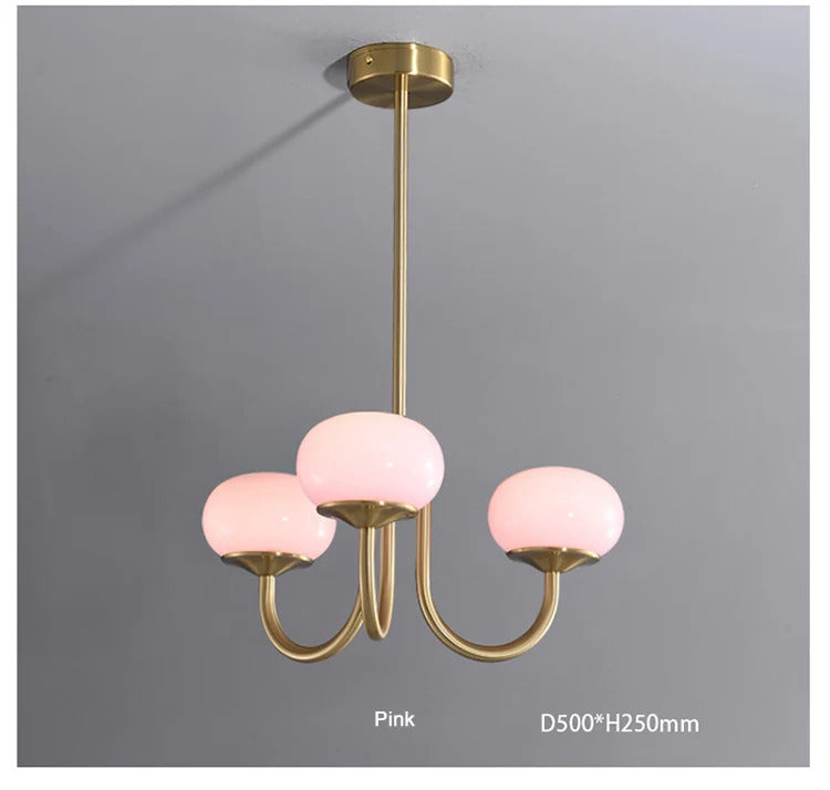 Nordic Simple Bedroom Lamp Designer Art Warm Romantic Children's Room Pink Medieval Bauhaus Chandelier