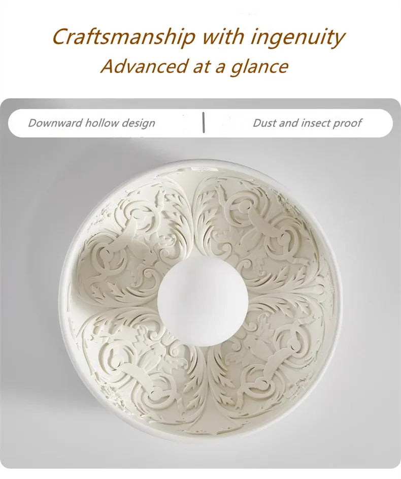 French Resin Ceiling Light Balcony Bedroom Corridor Lighting Fixture