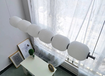 White glass bulb chandelier Long glass pendant lamp for Bedroom living room restaurant Bar Minimalist Necklace LED pendant light