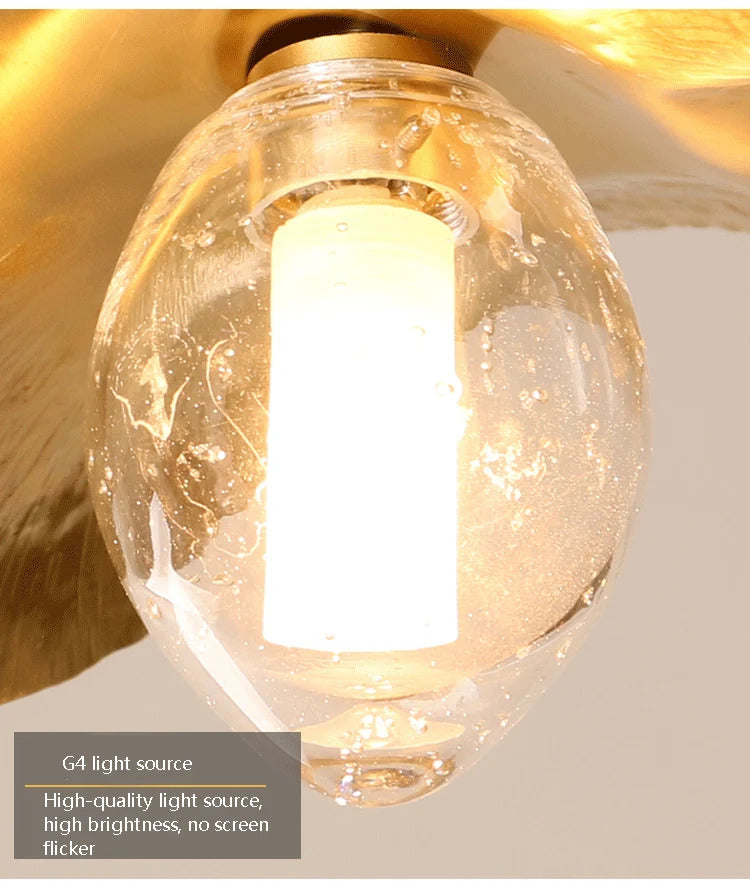 Lotus Leaf pendant light Hammered brass pendant lamp for living room dining room bedroom decoration kitchen light fixtures