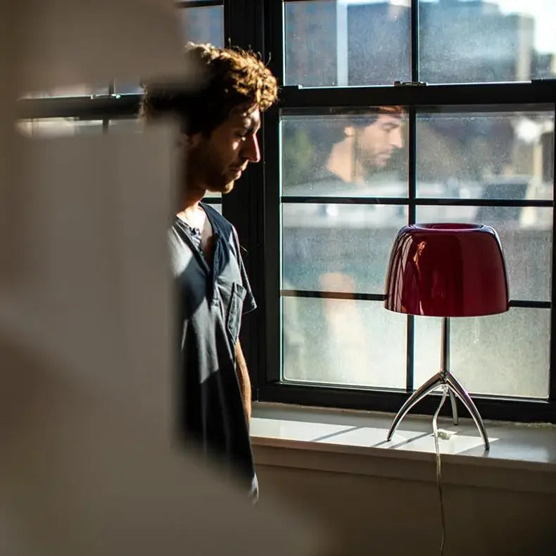 Nordic modern colorful glass lampshade three legged LED desk lamp suitable for study bedroom living room