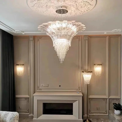Modern Luxury Crystal Chandelier Hotel Villa Staircase Pendant Lamp