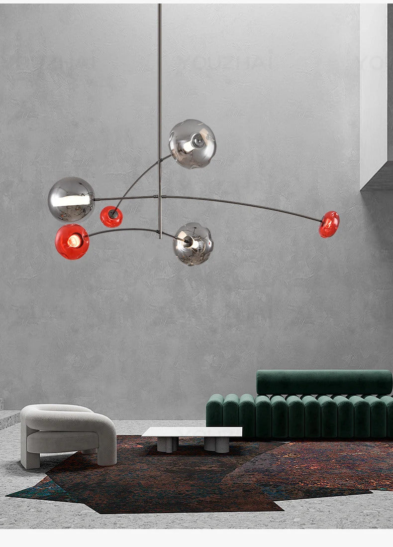 Nordic Art Magic Bean Pendant Lamp Modern Glass Chandelier