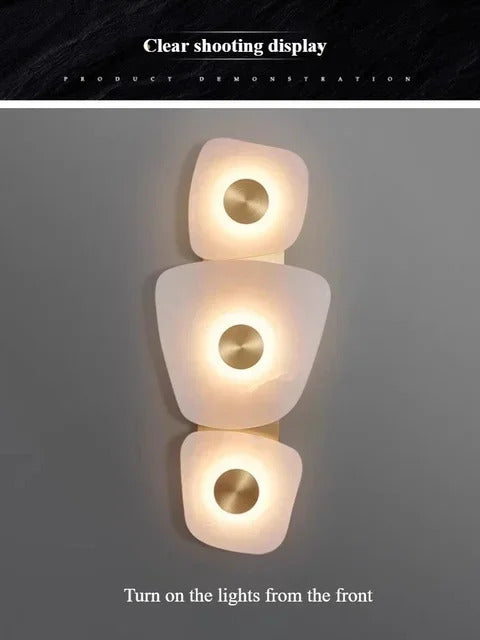 Nordic Marble Wall Lamp Modern luxury gold travertine LED sconce Lighting