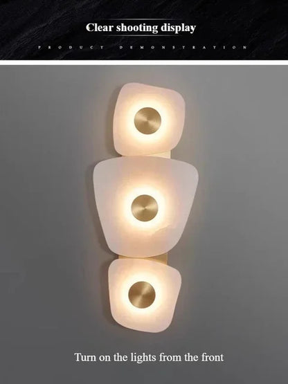 Nordic Marble Wall Lamp Modern luxury gold travertine LED sconce Lighting