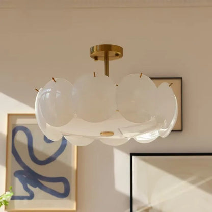 Glass Ceiling Light  Modern Cream White Ceiling Dining Room Bedroom Light