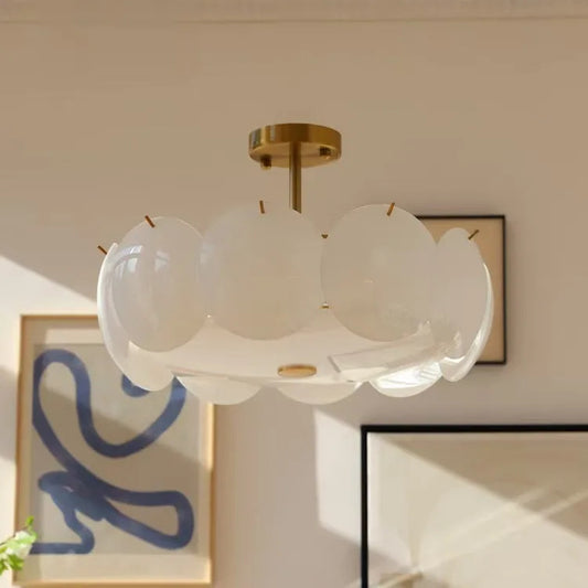 Glass Ceiling Light  Modern Cream White Ceiling Dining Room Bedroom Light