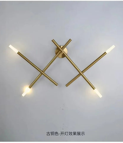 Nordic line Art Wall Lamp Modern Minimalist Creative Cross Shaped Sconce light