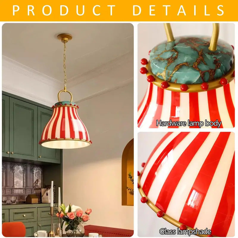American Circus Style Chandeliers Glass Lampshade Led Pendant Lights