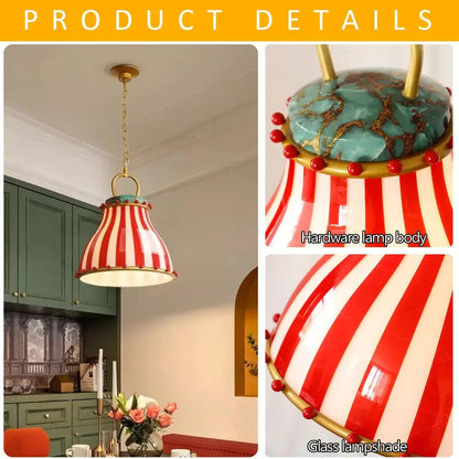 American Circus Style Chandeliers Glass Lampshade Led Pendant Lights