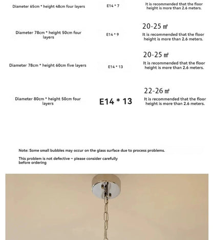 White Petal Glass chandelier French branch shaped crystal pendant light