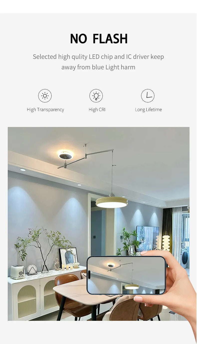 Dining table light modern chandelier Round Reading Desk Light