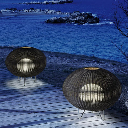 Natural handmade rattan floor lamp Japanese Outdoor waterproof Garden standing lamp